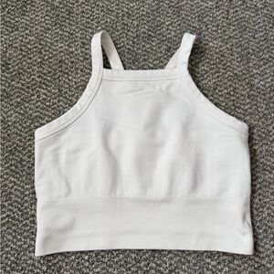 Athleta White Ribbed Top
